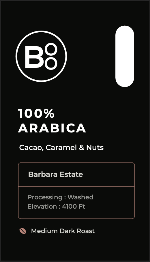 Boojee Medium Dark Roast - Cocoa, Caramel & Nut (Baarbara Estate)